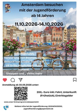 In den Herbstferien: Amsterdam besuchen mit der Jugendf&ouml;rderung 