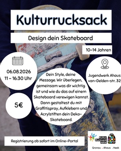 Kulturrucksack - Design dein Skateboard