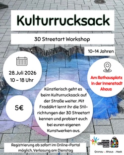 Kulturrucksack - 3D Streetart 