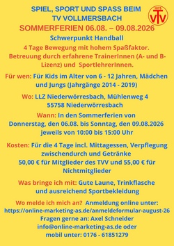 Sport, Spiel und Spa&szlig; Camp TV Vollmersbach
