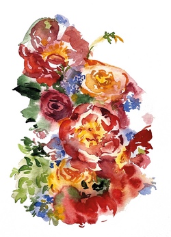 Blumen in Aquarell