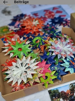 Basteln f&uuml;r den guten Zweck- Origamisterne aus alten Teebeutelpapieren