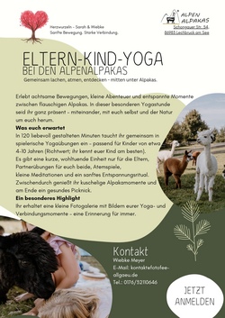 Eltern-Kind Yoga bei den Alpenalpakas
