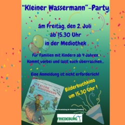 "Kleiner Wassermann-Party" f&uuml;r Familien mit Kindern ab vier Jahren