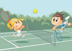 Erste Tennis&uuml;bungen f&uuml;r das Ballgef&uuml;hl
