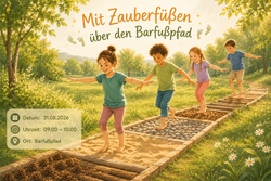 Mit Zauberf&uuml;&szlig;en &uuml;ber den Barfu&szlig;pfad - Kinder-Yoga im Freien erleben