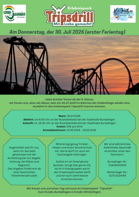 Ausfahrt nach Tripsdrill