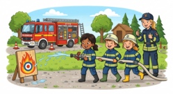 Aktivit&auml;t mit der Kinderfeuerwehr Aura