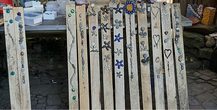 Mosaik - Gartenstehle (Brett)