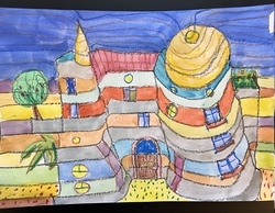 Hundertwasser H&auml;user - Zeichnen & Malen - Kompaktkurs - Geb&uuml;hr: siehe Homepage