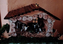 Das Bauernhof - Weihnachtskripple aus Holz