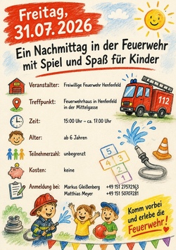 Ein Nachmittag in der Feuerwehr mit Spiel und Spa&szlig; f&uuml;r Kinder