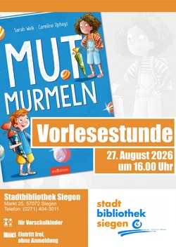Mutmurmeln f&uuml;r den ersten Schultag - Vorlesen mit Onilo in der Stadtbibliothek Siegen