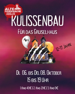 Kulissenbau f&uuml;r das Gruselhaus - Workshop 1