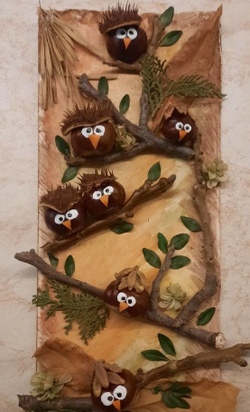 Bunte Vogelschar &ndash; Kreativ mit Naturmaterialien