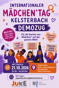 Demozug zum Internationalen M&auml;dchen*tag Kelsterbach