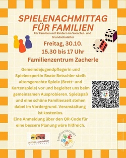 Spielenachmittag f&uuml;r Familien mit Kindern im Vorschul- und Grundschulalter