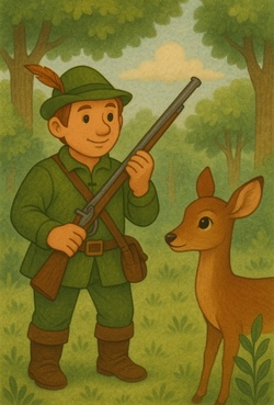 Mit dem Jäger in den Wald